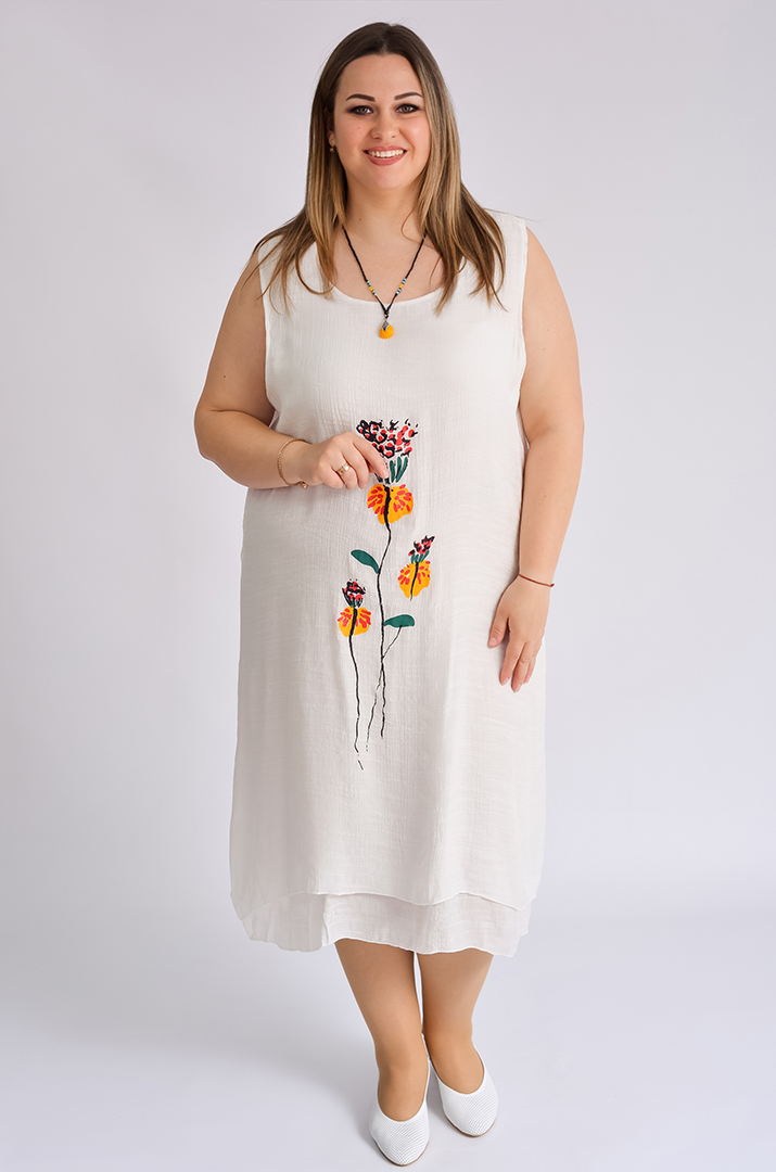 Сарафан-сукня з кардиганом та прикрасою великих розмірів