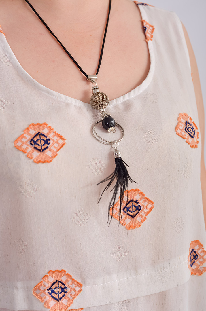 Сарафан-платье миди трапеция с украшением больших размеров