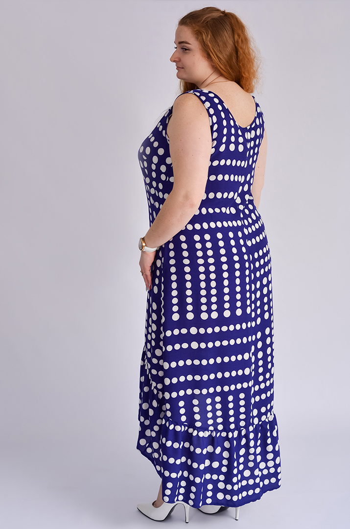 Сарафан-платье миди в горох больших размеров