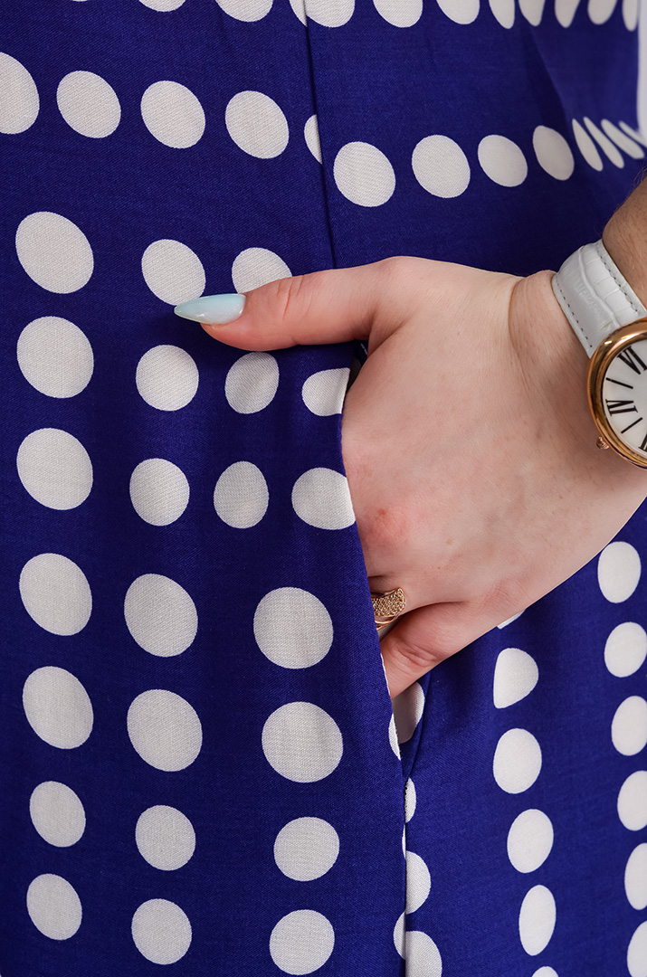 Сарафан-платье миди в горох больших размеров