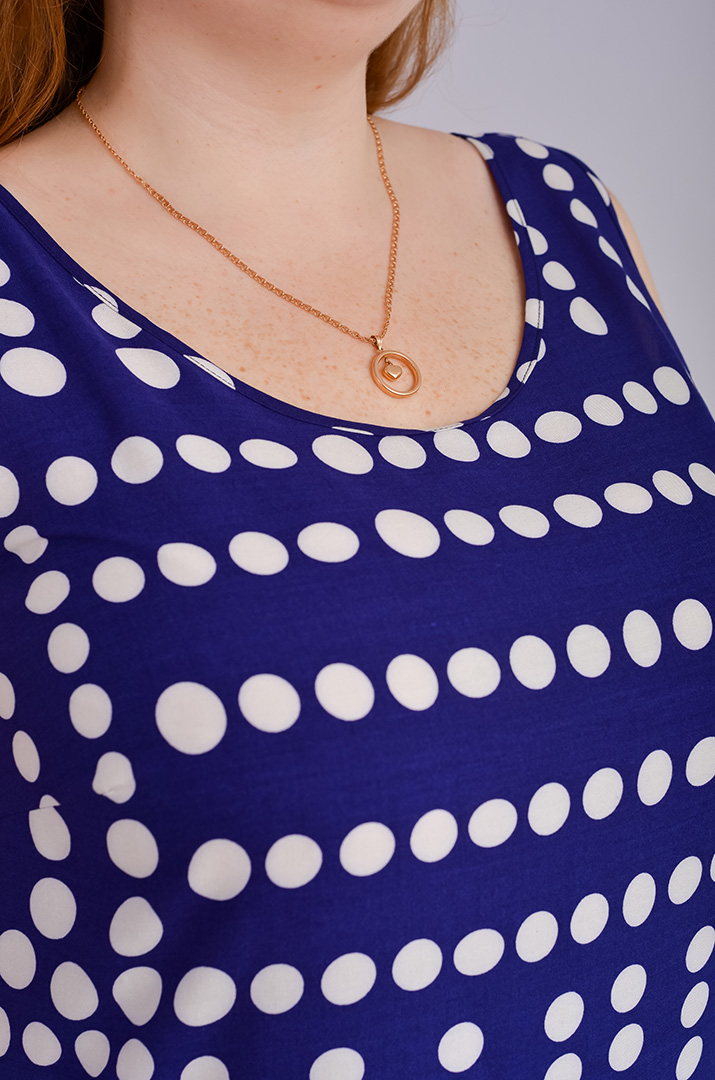 Сарафан-платье миди в горох больших размеров