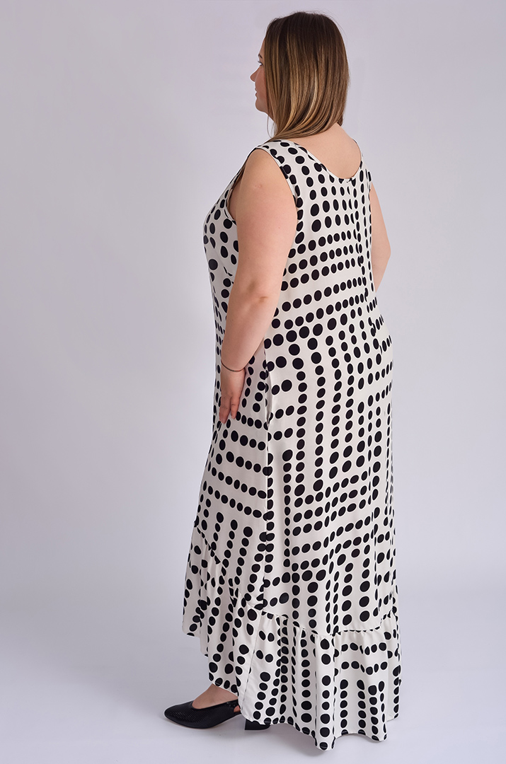 Сарафан-платье миди в горох больших размеров