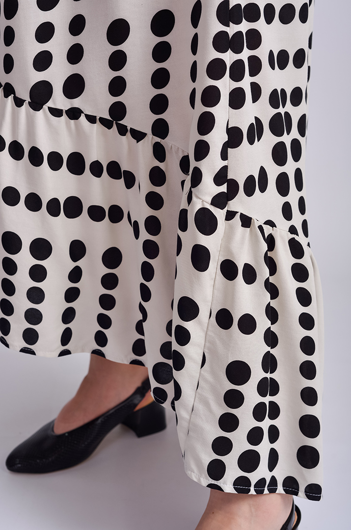 Сарафан-платье миди в горох больших размеров