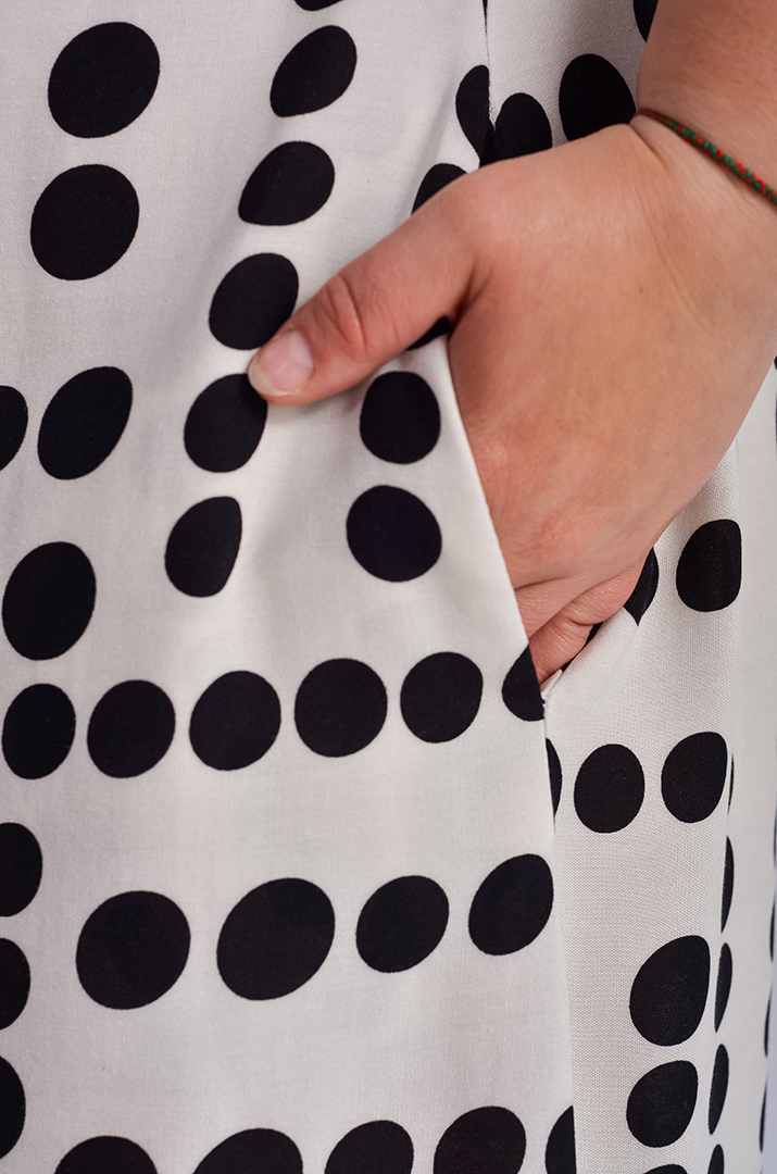 Сарафан-платье миди в горох больших размеров