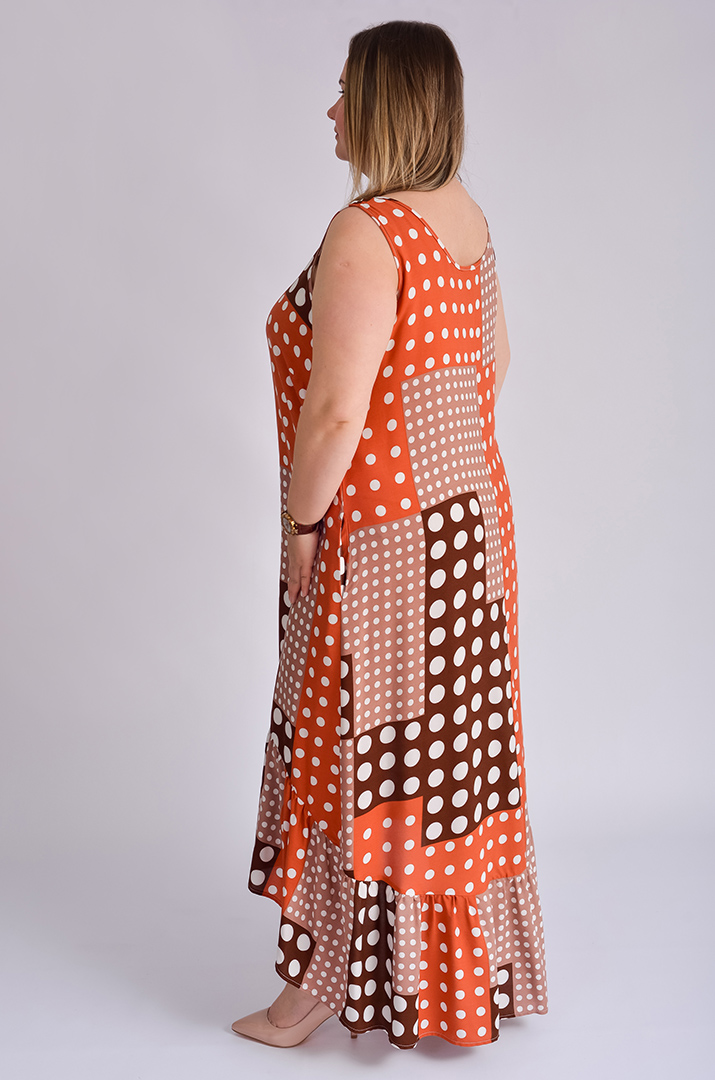 Сарафан-платье миди в горох больших размеров