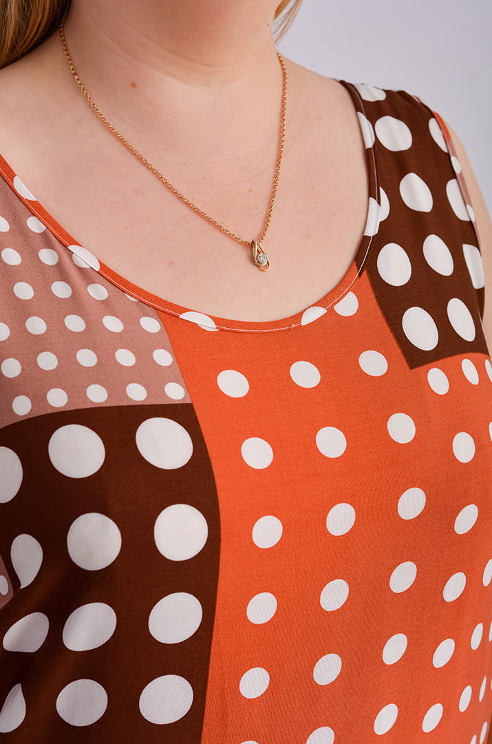 Сарафан-платье миди в горох больших размеров