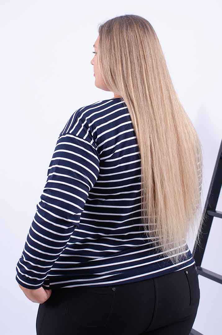 Світшот короткий у смужку супер батал