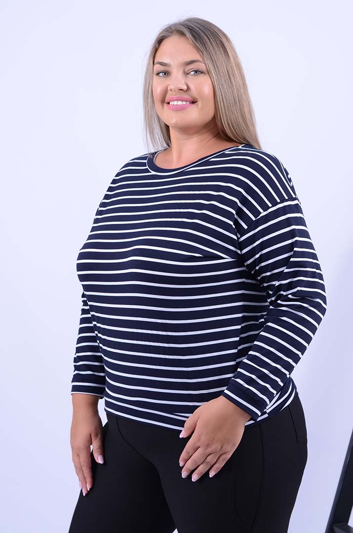 Світшот короткий у смужку супер батал