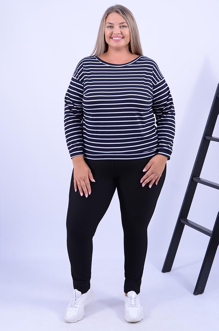 Світшот короткий у смужку супер батал