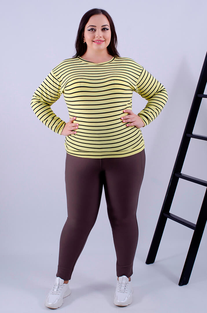 Світшот короткий у смужку супер батал