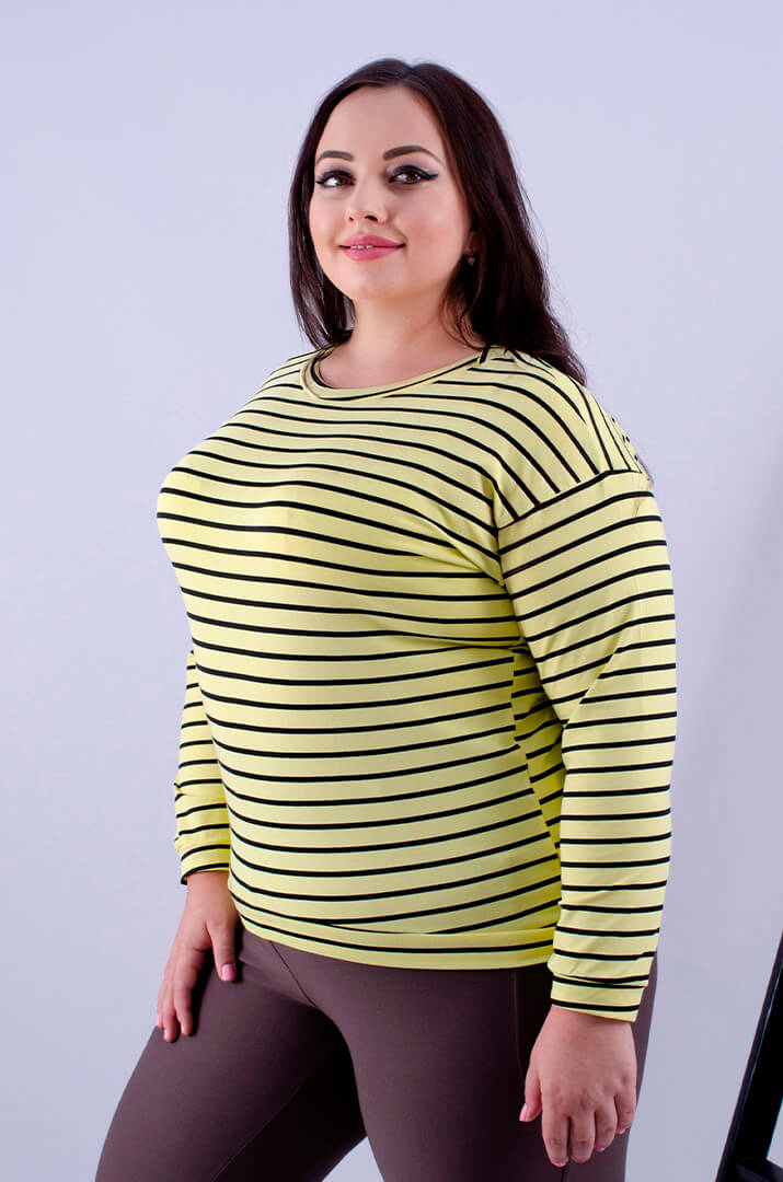 Світшот короткий у смужку супер батал