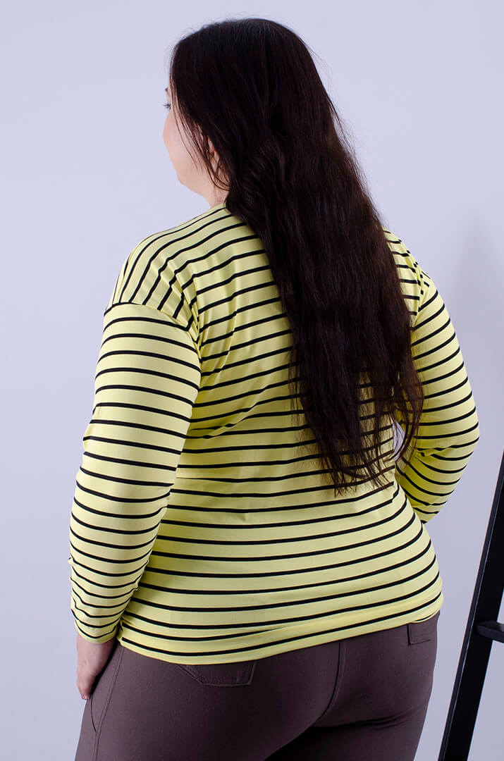 Світшот короткий у смужку супер батал