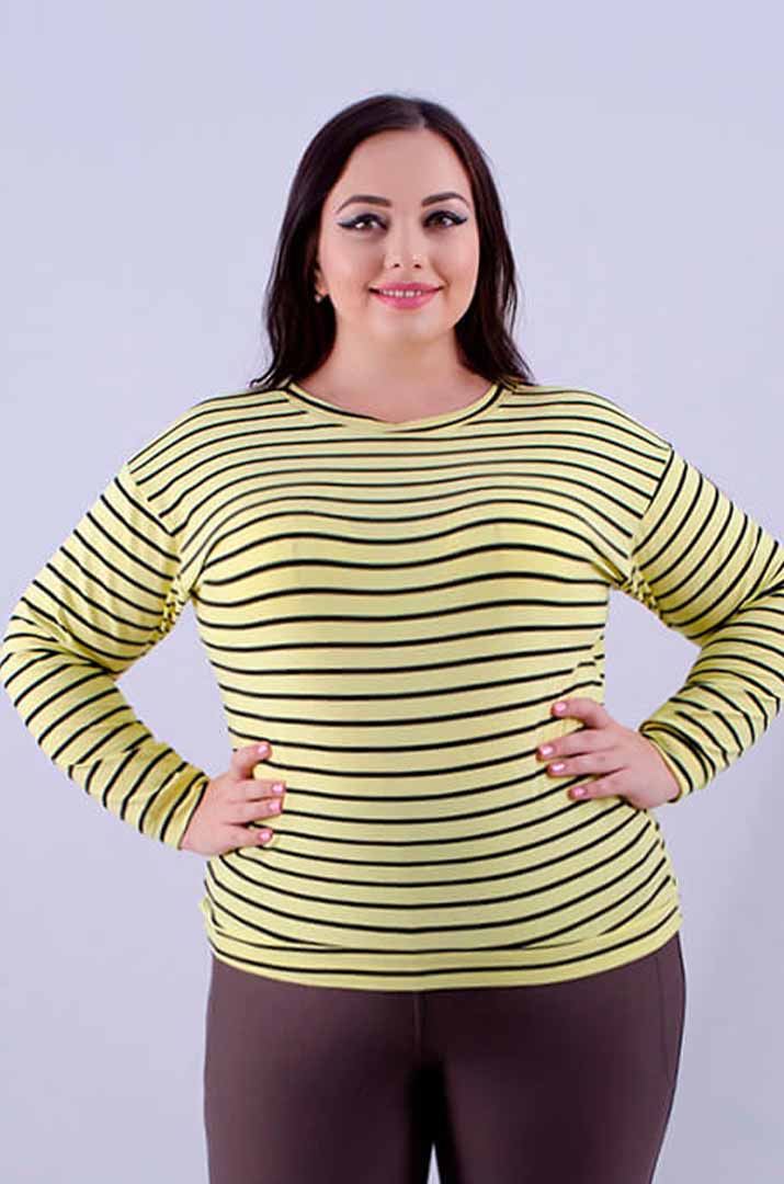 Світшот короткий у смужку супер батал