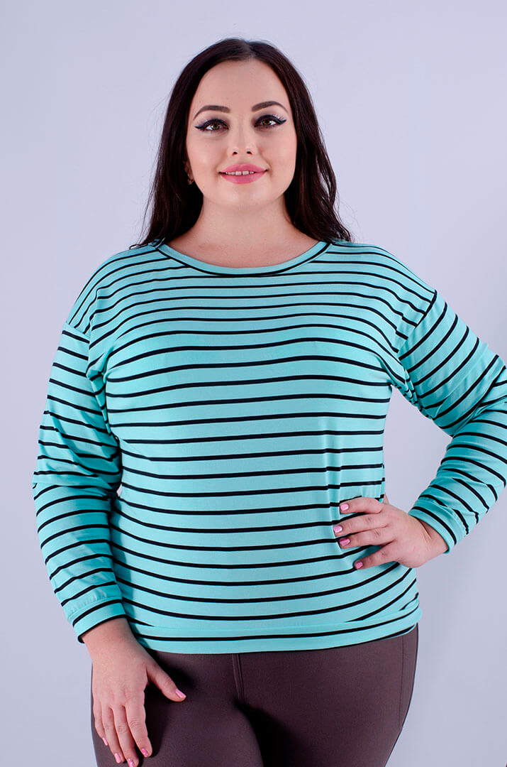 Світшот короткий у смужку супер батал