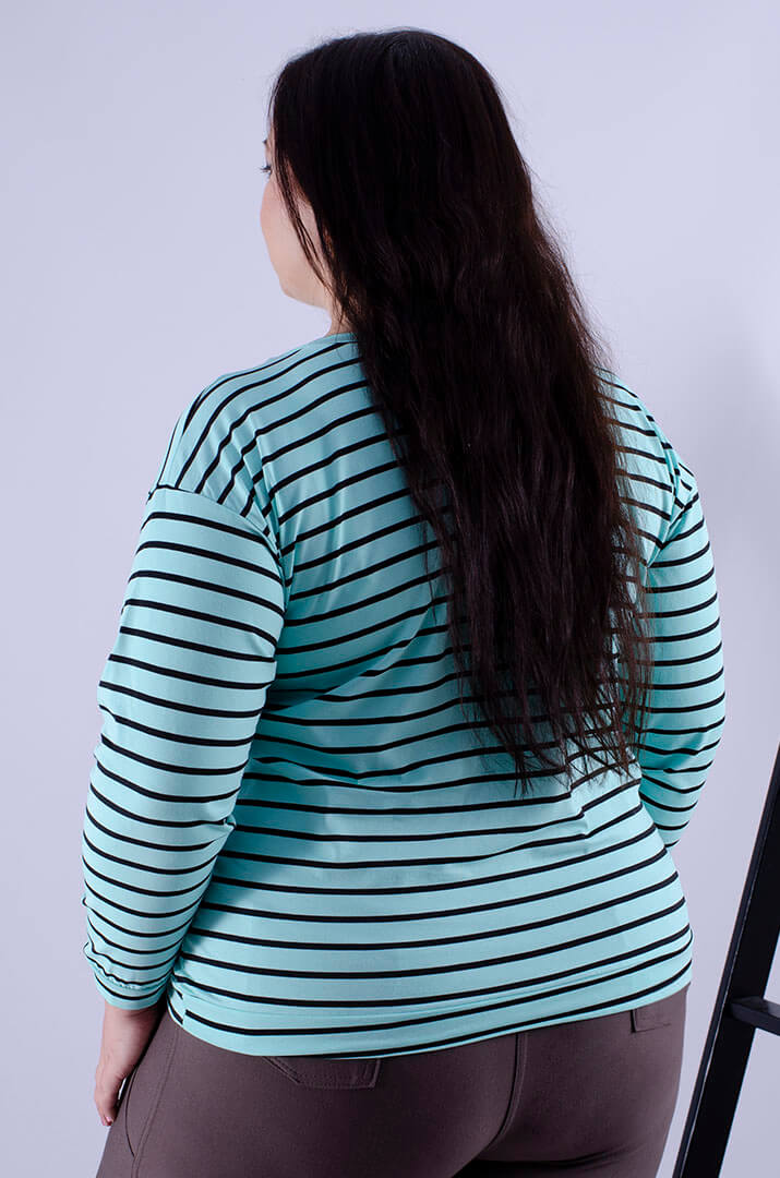 Світшот короткий у смужку супер батал