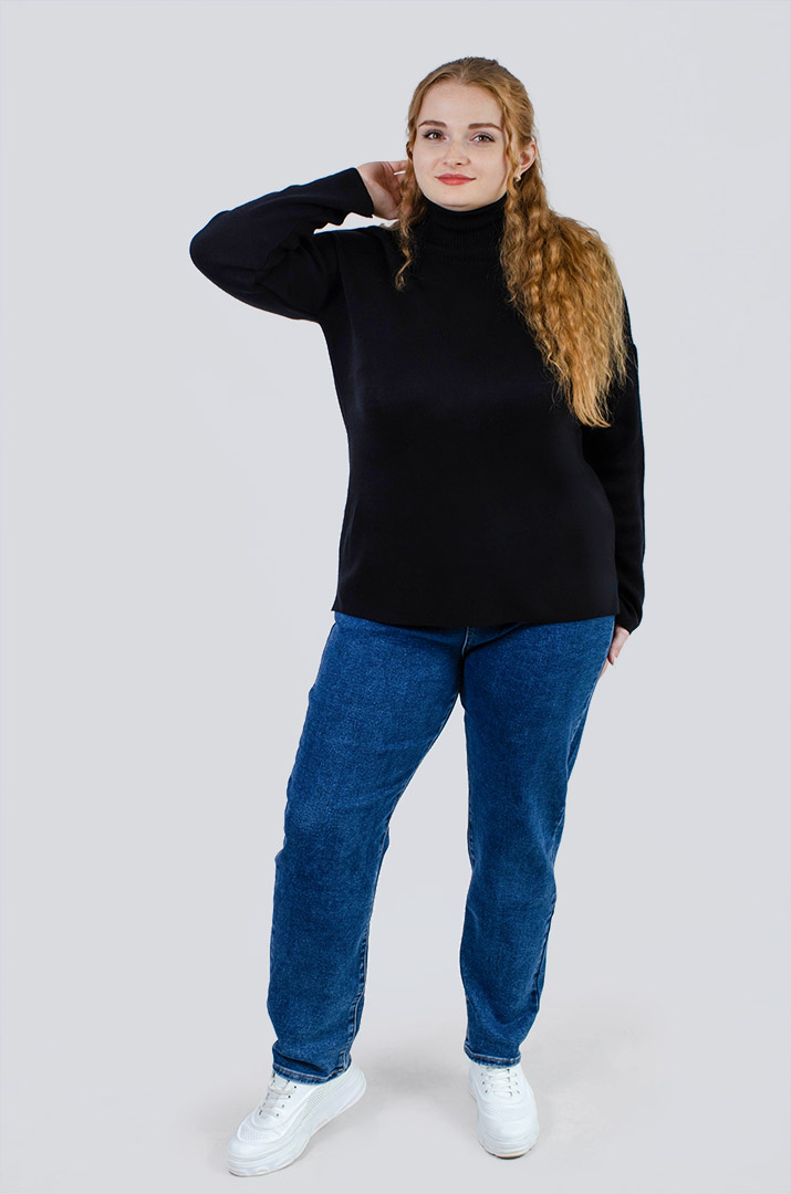 Светр короткий під горло супер батал