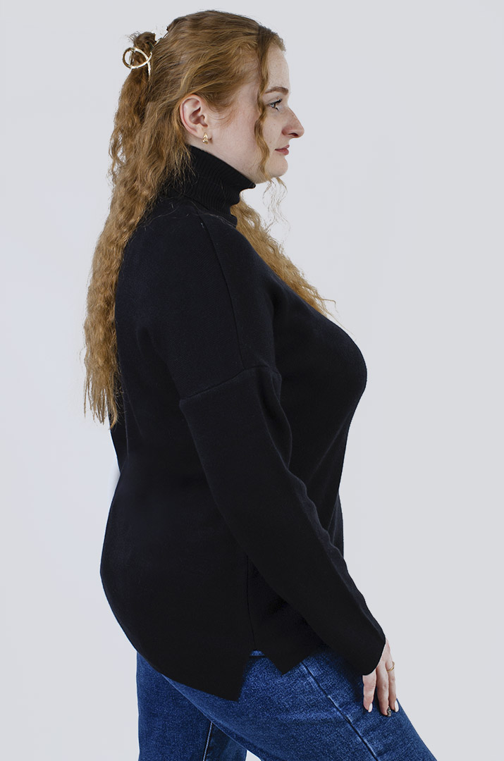 Светр короткий під горло супер батал