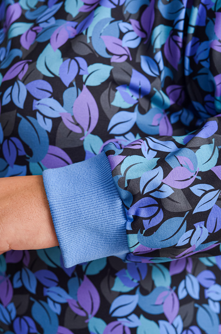 Світшот з художнім принтом осіннього листя великих розмірів