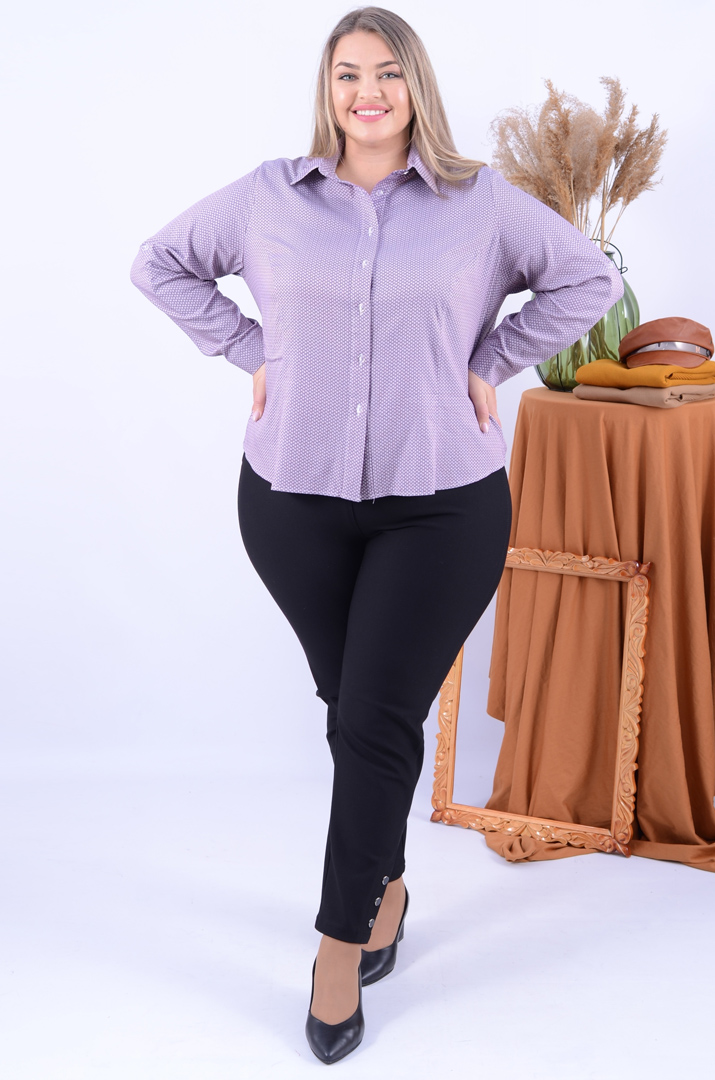 Рубашка укороченная с принтом батал