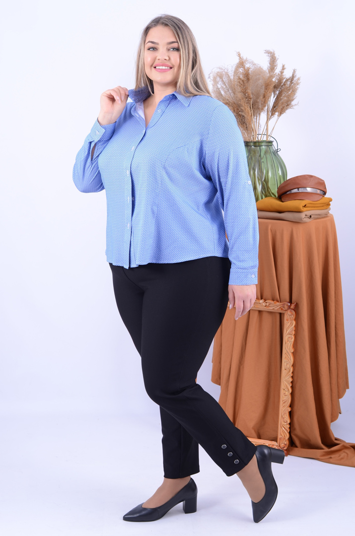 Рубашка укороченная с принтом батал