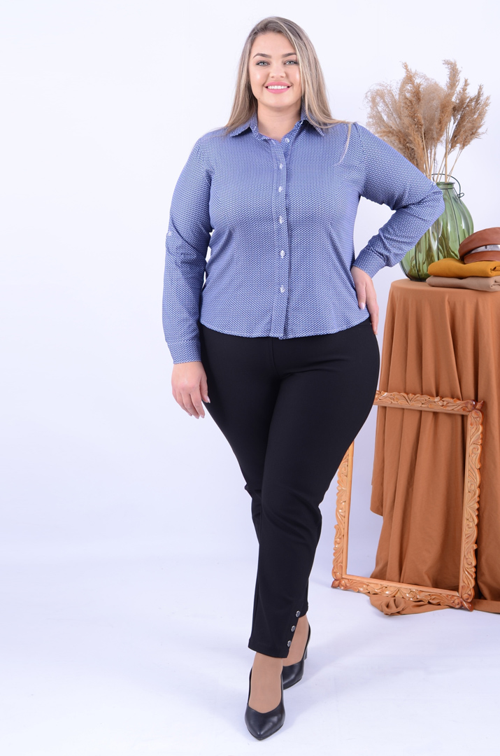 Рубашка укороченная с принтом батал