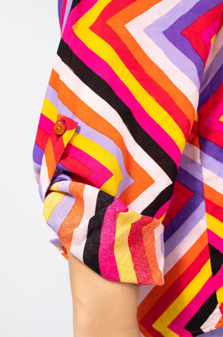 Рубашка штапель в геометрический принт супер батал