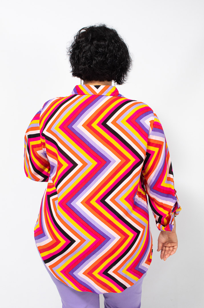 Рубашка штапель в геометрический принт супер батал