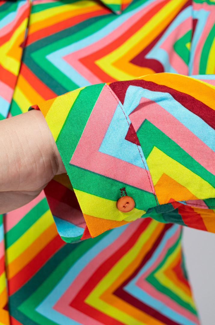 Рубашка штапель в геометрический принт супер батал