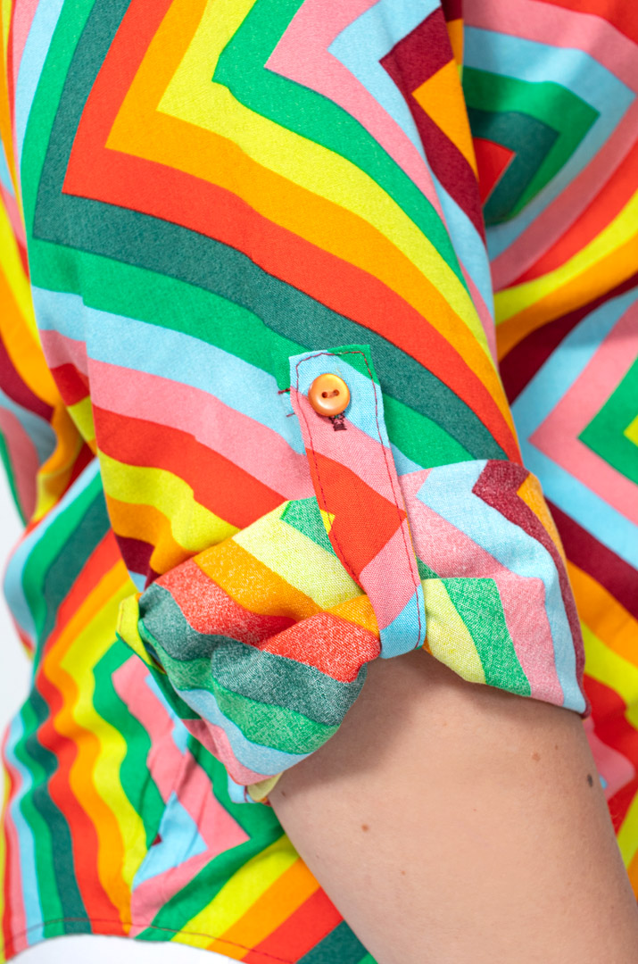 Рубашка штапель в геометрический принт супер батал