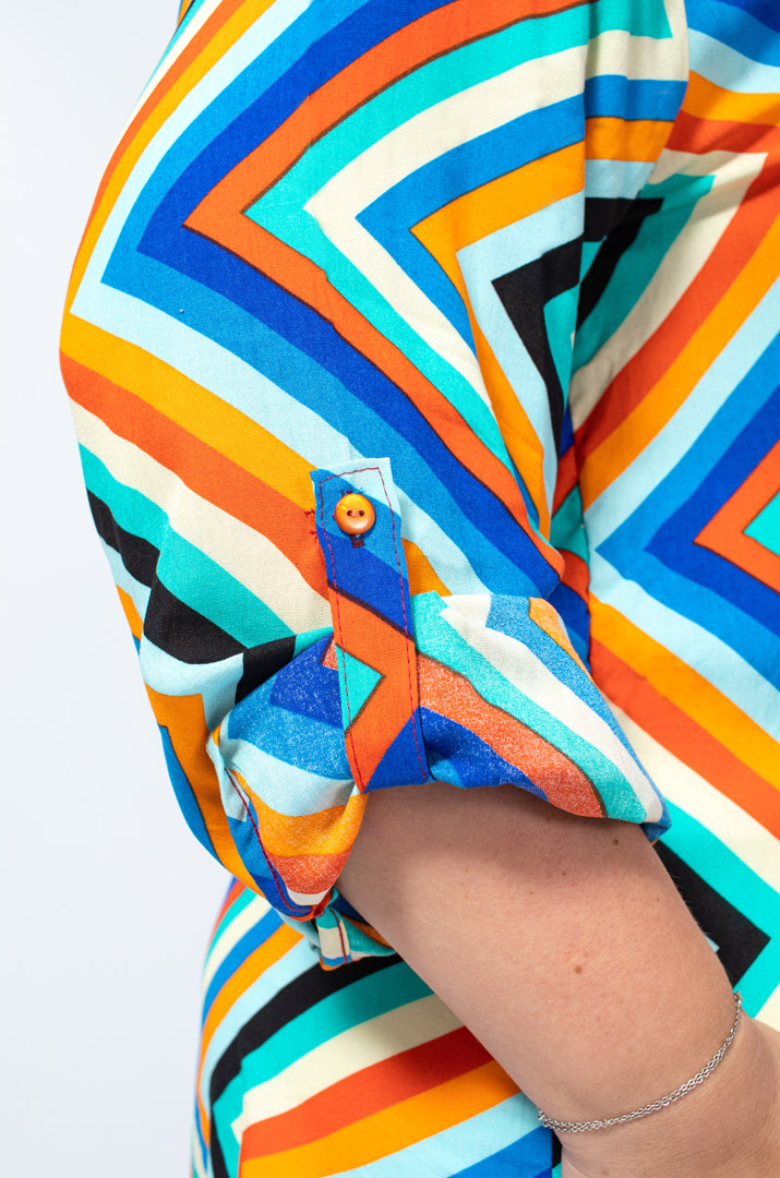 Рубашка штапель в геометрический принт супер батал