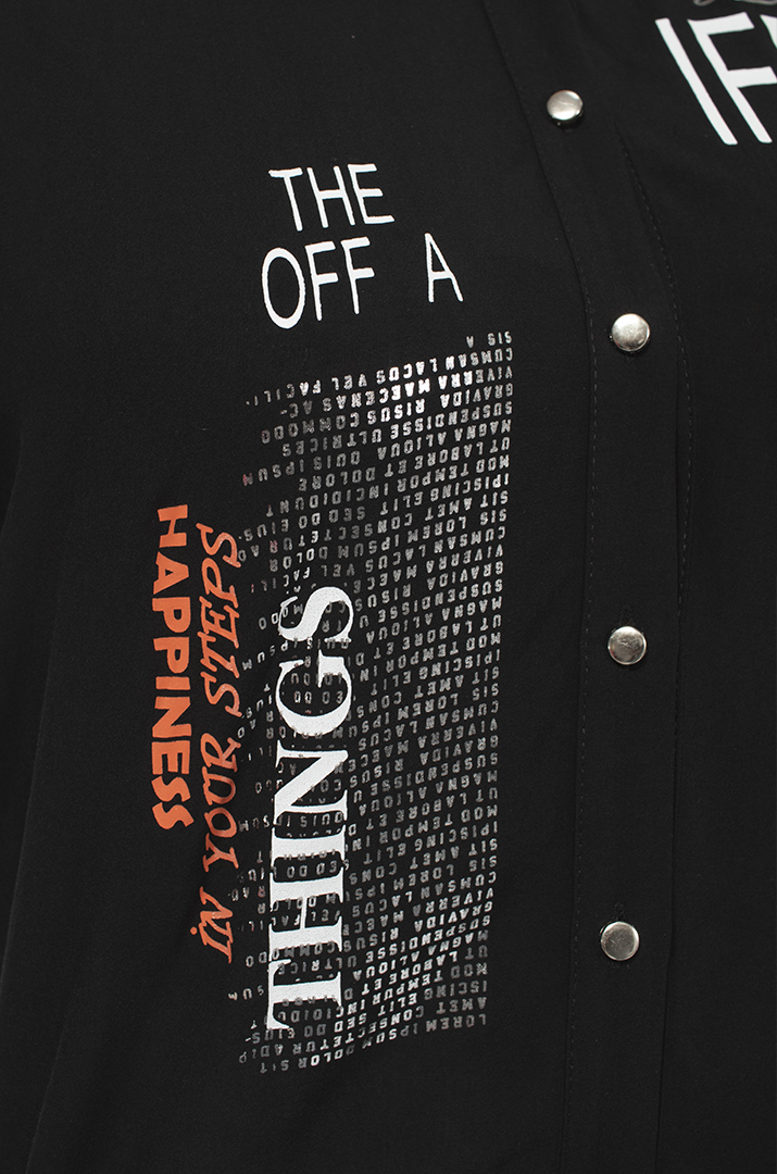 Штапельна сорочка з написами батал