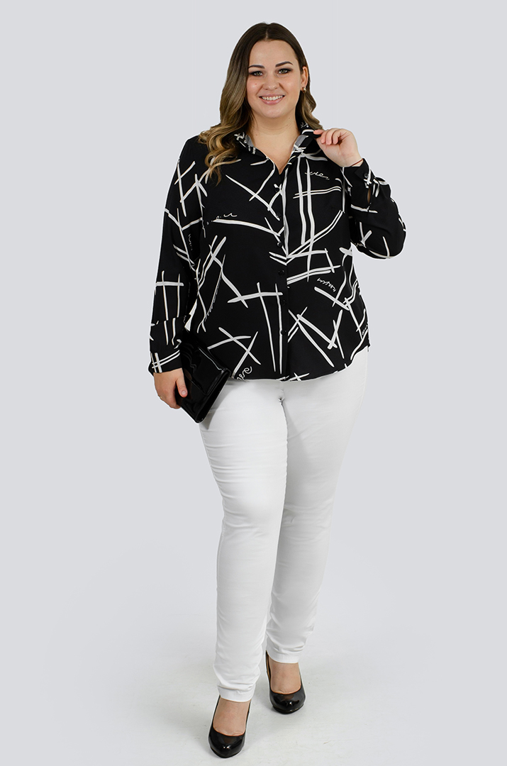 Сорочка в абстрактний принт великих розмірів