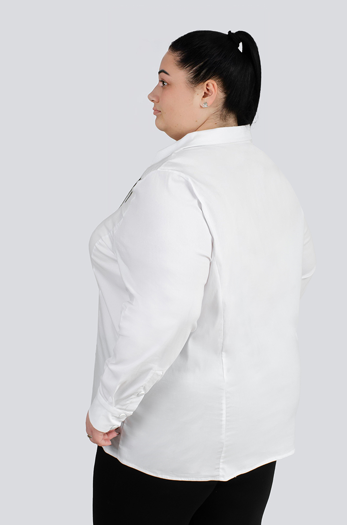 Сорочка біла на блискавці великих розмірів