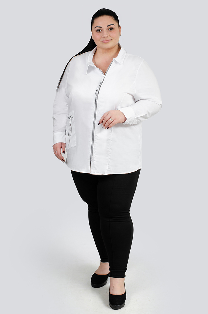 Сорочка біла на блискавці великих розмірів
