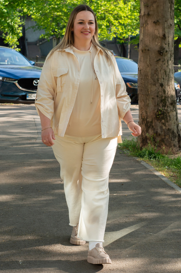 Рубашка льняная с карманами больших размеров