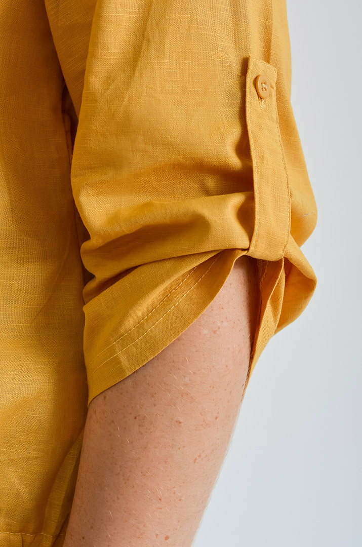 Рубашка льняная с карманами больших размеров