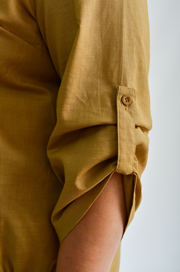 Рубашка льняная с карманами больших размеров