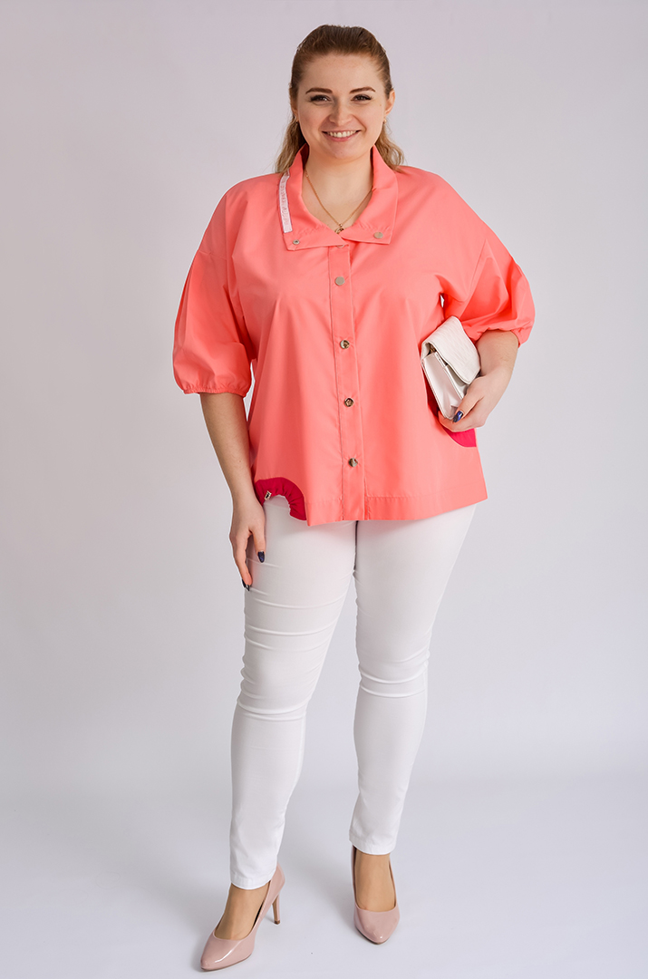 Рубашка длинная с декором больших размеров