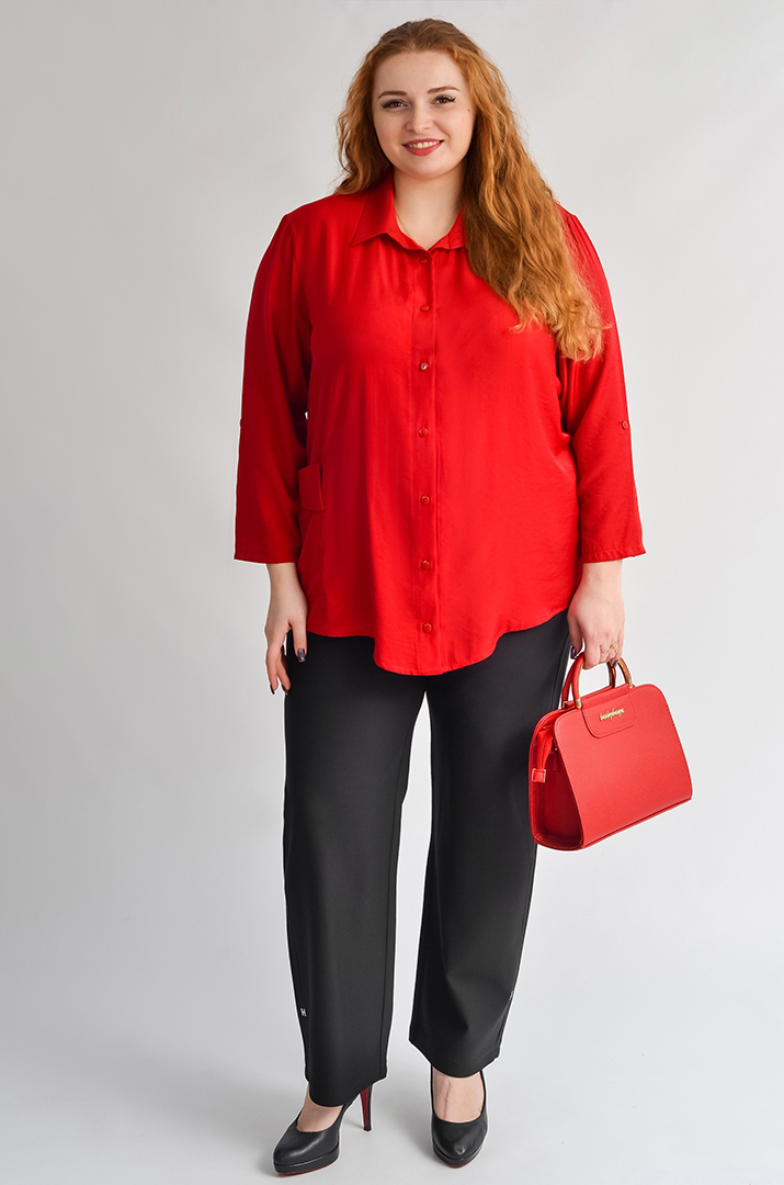 Довга сорочка з декоративною планкою з ґудзиками великих розмірів