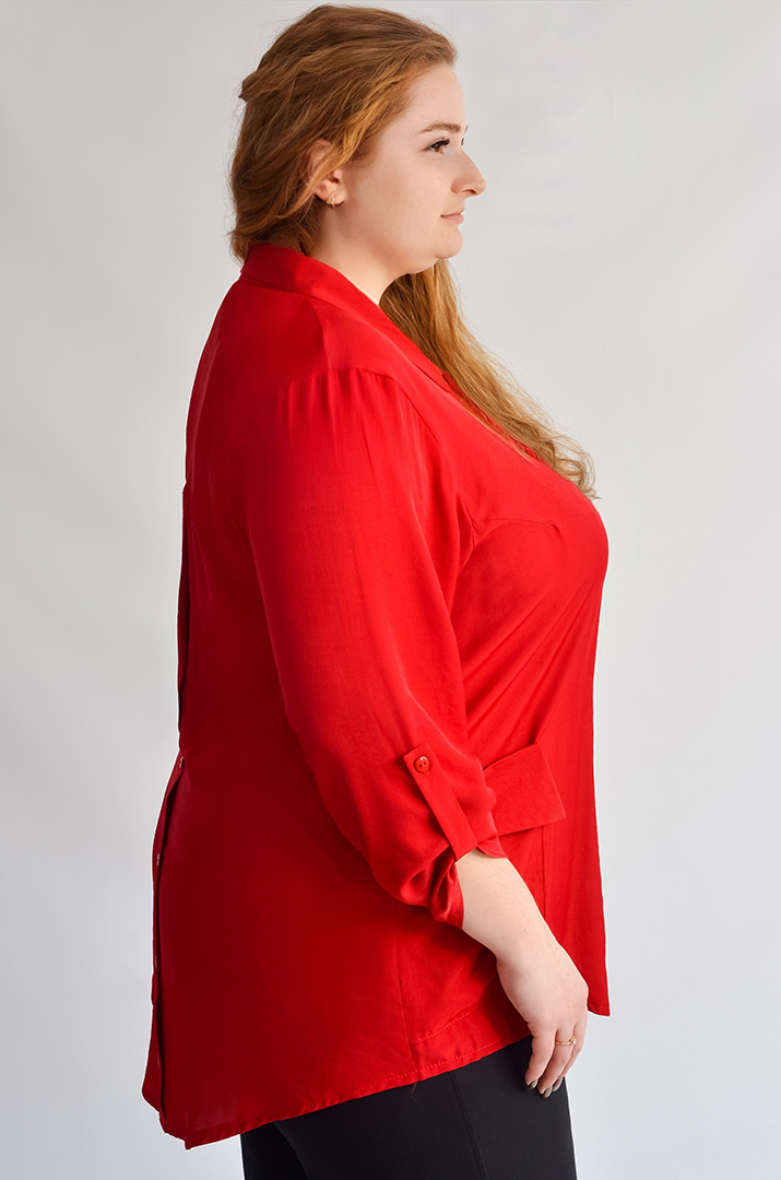 Довга сорочка з декоративною планкою з ґудзиками великих розмірів