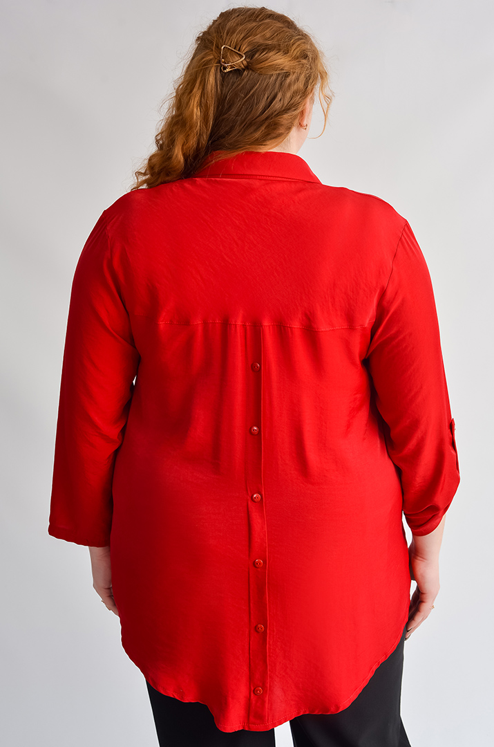 Довга сорочка з декоративною планкою з ґудзиками великих розмірів