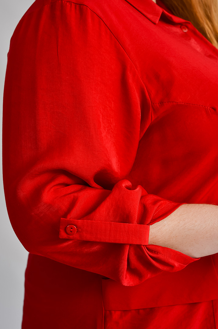 Довга сорочка з декоративною планкою з ґудзиками великих розмірів