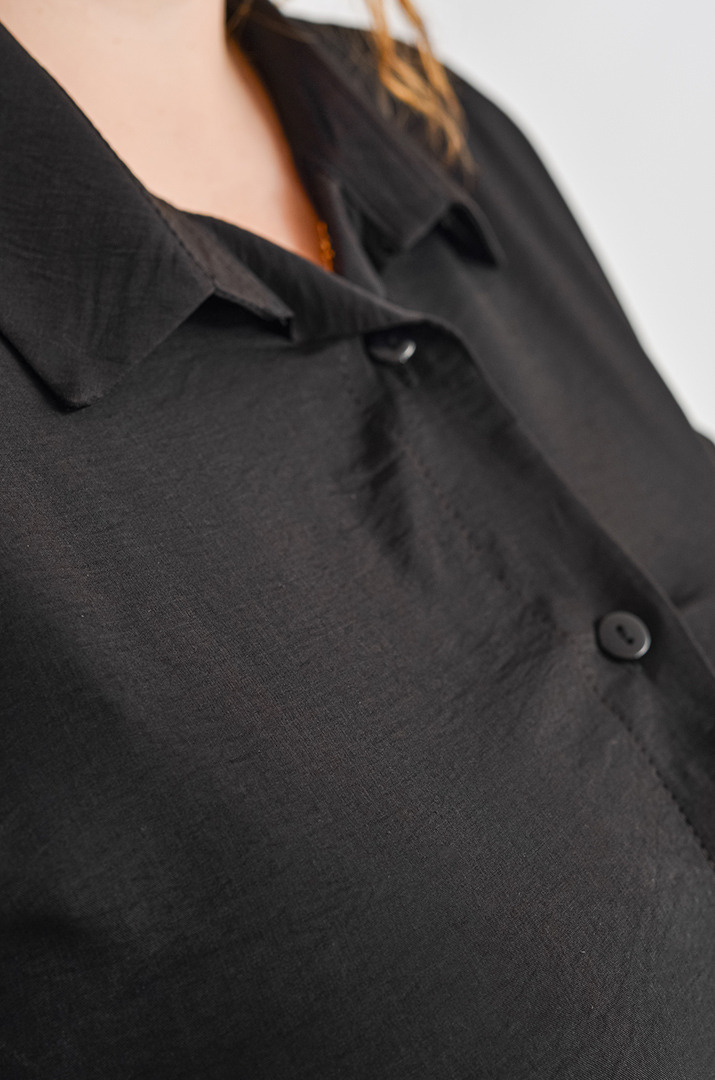 Довга сорочка з декоративною планкою з ґудзиками великих розмірів