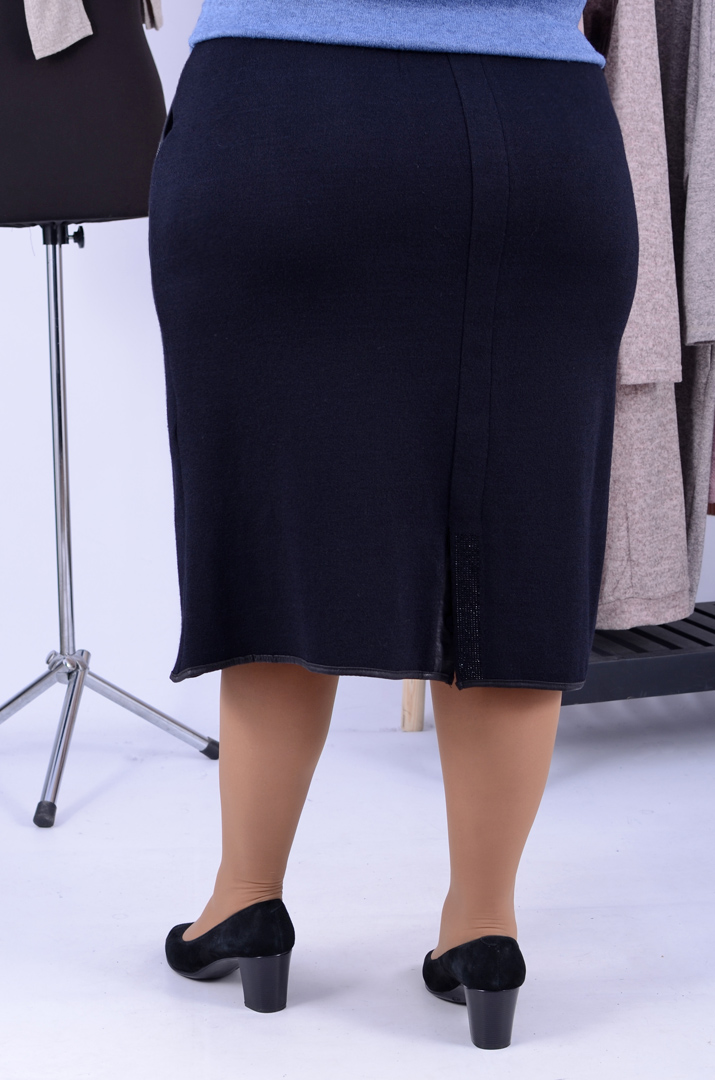 Спідниця в'язана з блискітками міді батал