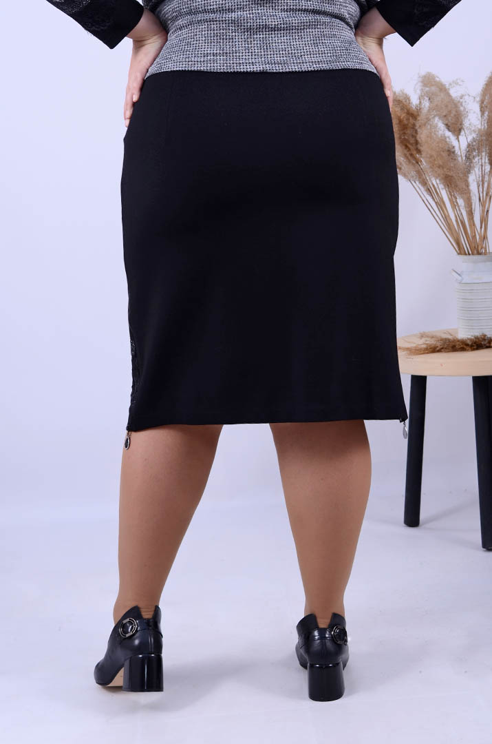 Спідниця міді з мереживом батал