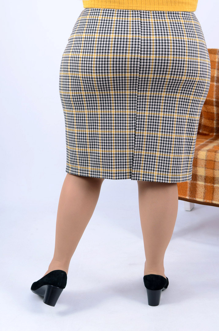 Спідниця міді зі стильним принтом батал