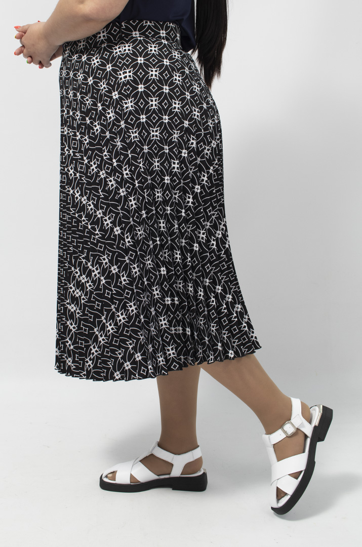 Спідниця плісе в геометричний принт батал