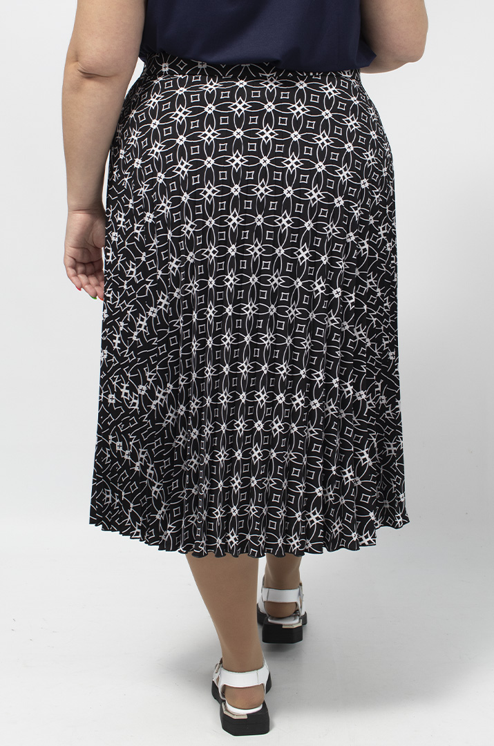Спідниця плісе в геометричний принт батал