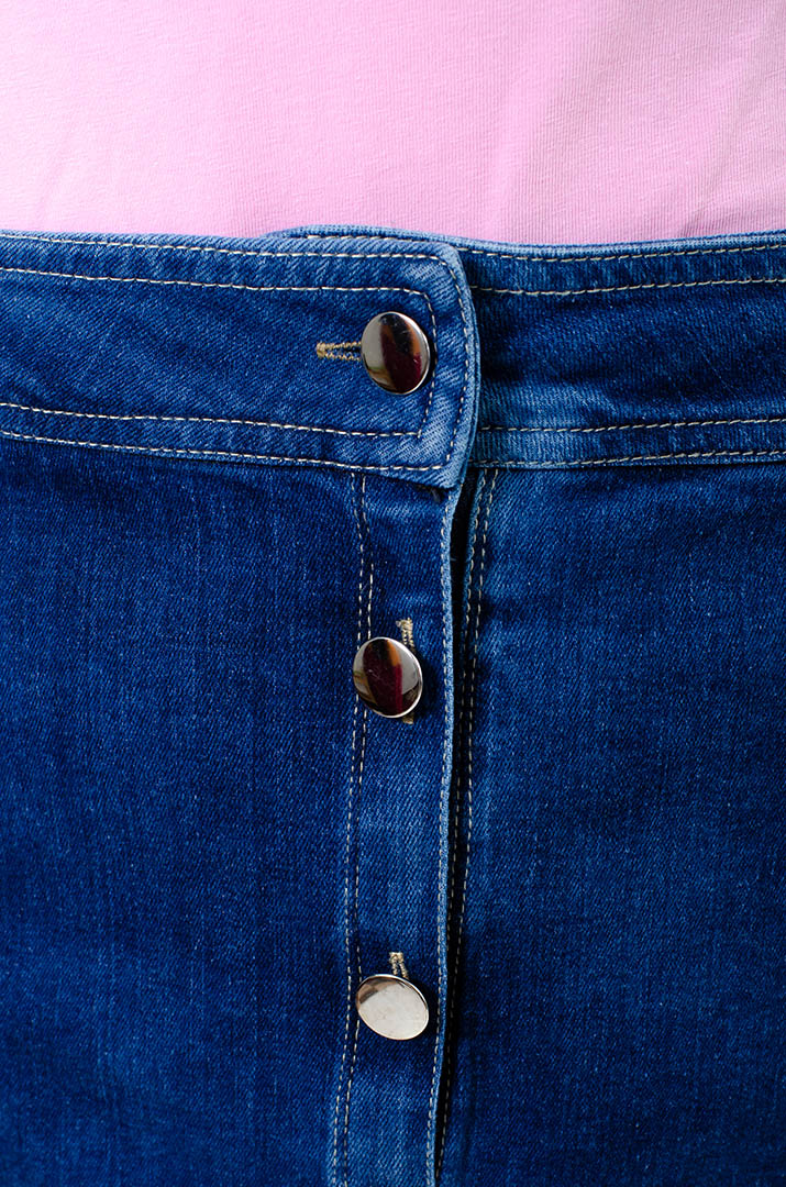 Юбка джинсовая макси на пуговицах батал