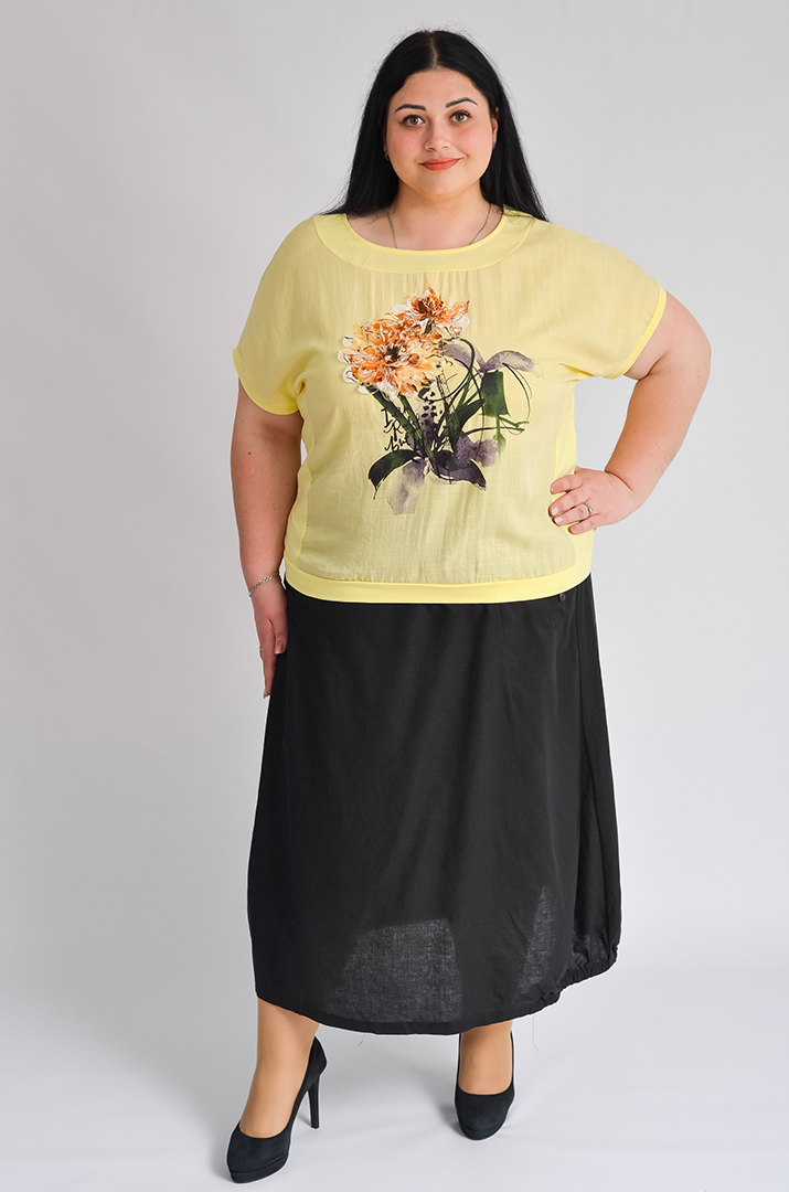 Спідниця льняна з декором великих розмірів